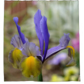 紫と金ゴールドのアイリスシャワーカーテン シャワーカーテン (正面)