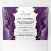 『紫と金ゴールドのアゲ結婚ート』 三つ折り招待状 (内部最初)