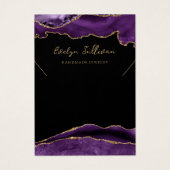 紫と金ゴールドのアジェートネックレス表示カード (正面)