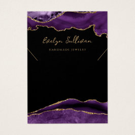 紫と金ゴールドのアジェートネックレス表示カード