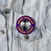 紫と金ゴールドのアスリート名ジャージー番号写真 缶バッジ (インサイチュ)