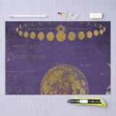 紫と金ゴールドのアンティークマップ 薄葉紙 (クラフト)