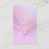 紫と金ゴールドのインクイヤリングカード 名刺 (裏面)