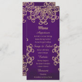 紫と金ゴールドのインディアンスタイルカード メニュー (正面/裏面)