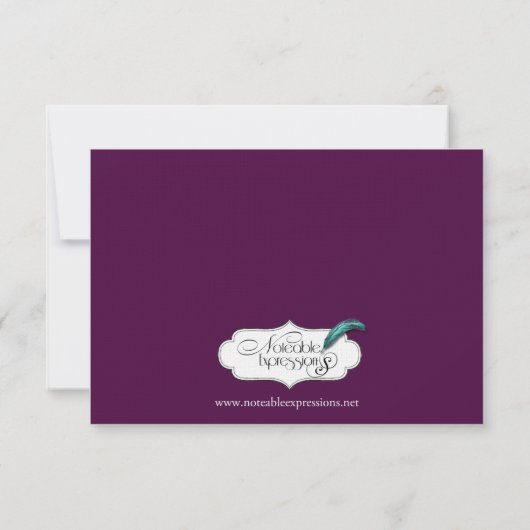 紫と金ゴールドのインディアン結婚式の日付を保存 セーブザデート (裏面)