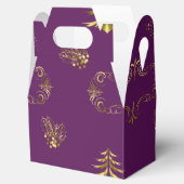 紫と金ゴールドのクリスマス フェイバーボックス (オープン)