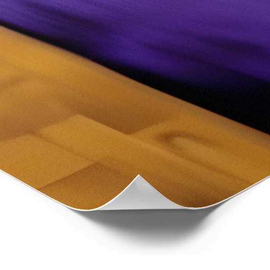 紫と金ゴールドのクリムトツリースタイルアート ポスター (角)