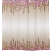 紫と金ゴールドのグリッターシャワーカーテン シャワーカーテン (正面)