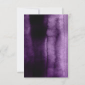 紫と金ゴールドのグリッターモダンウェディングRSVP 出欠カード (裏面)