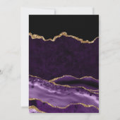 紫と金ゴールドのグリッター大理石瑪瑙の日付を保存 セーブザデート (裏面)