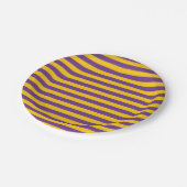 紫と金ゴールドのストライプ紙プレート ペーパープレート (アングル)