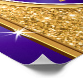 紫と金ゴールドのチアリーティングポスター、任意の大事な行事 ポスター (角)