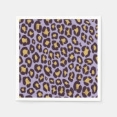 紫と金ゴールドのチータスポットパターンの切り離し スタンダードカクテルナプキン (正面)