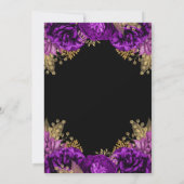 紫と金ゴールドのバラフローラSweet sixteen 招待状 (裏面)