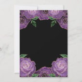 紫と金ゴールドのバラフローラSweet sixteen 招待状 (裏面)