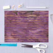 紫と金ゴールドのパタストライプのーン 薄葉紙 (クラフト)