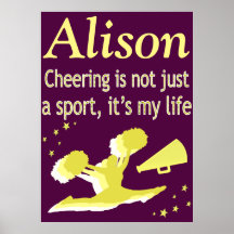 紫と金ゴールドのパーソナライズされた応援ポスター