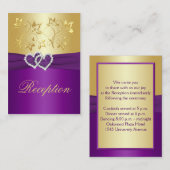 紫と金ゴールドのフローラエンクロージャカード エンクロージャーカード (正面/裏面)