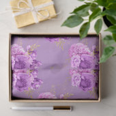 紫と金ゴールドのフローラシリーズデザイン11 薄葉紙 (ギフト)