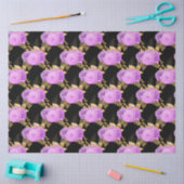 紫と金ゴールドのフローラシリーズデザイン12 薄葉紙 (クラフト)