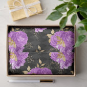 紫と金ゴールドのフローラシリーズデザイン16 薄葉紙 (ギフト)