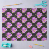 紫と金ゴールドのフローラシリーズデザイン16 薄葉紙 (クラフト)