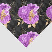 紫と金ゴールドのフローラシリーズデザイン16 薄葉紙 (詳細)