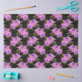 紫と金ゴールドのフローラシリーズデザイン17 薄葉紙 (クラフト)