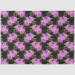 紫と金ゴールドのフローラシリーズデザイン17 薄葉紙