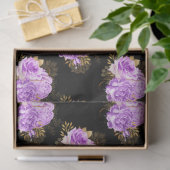 紫と金ゴールドのフローラシリーズデザイン18 薄葉紙 (ギフト)