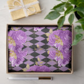 紫と金ゴールドのフローラシリーズデザイン6 薄葉紙 (ギフト)