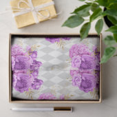 紫と金ゴールドのフローラシリーズデザイン7 薄葉紙 (ギフト)