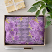 紫と金ゴールドのフローラシリーズデザイン8 薄葉紙 (ギフト)