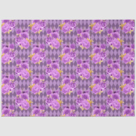 紫と金ゴールドのフローラシリーズデザイン8 薄葉紙