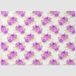 紫と金ゴールドのフローラシリーズデザイン9 薄葉紙