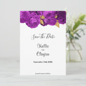 紫と金ゴールドのフローラ保存日 セーブザデート (スタンド正面)