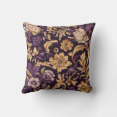 紫と金ゴールドのフローラ枕 クッション (裏面)