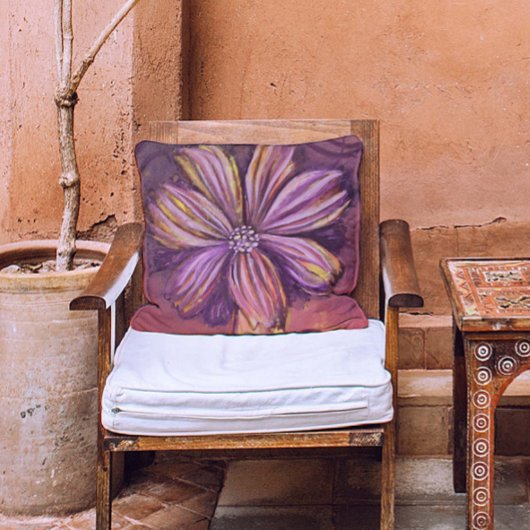 紫と金ゴールドのフローラ水の色鮮やかはっきりした クッション