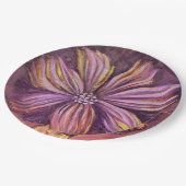 紫と金ゴールドのフローラ水の色鮮やかはっきりした ペーパープレート (アングル)