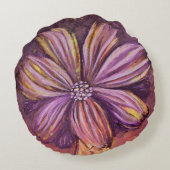 紫と金ゴールドのフローラ水の色鮮やかはっきりした ラウンドクッション (裏面)