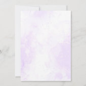 紫と金ゴールドのフローラ蝶の赤ちゃんシャワー 招待状 (裏面)