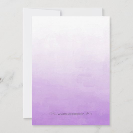 紫と金ゴールドのブライダルシャワーへの招待 招待状 (裏面)