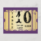 紫と金ゴールドのプレイビル渦巻き表の番号 ポストカード (裏面)