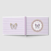 紫と金ゴールドのベビーパーソナライズされたシャワーゲストブック ゲストブック (全面)