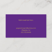 紫と金ゴールドのページアンコーチ名刺 名刺 (裏面)