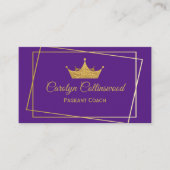 紫と金ゴールドのページアンコーチ名刺 名刺 (正面)