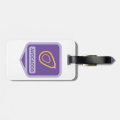 紫と金ゴールドのミニマルなアボカドバッジ ラゲッジタグ (裏面横)