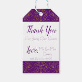 紫と金ゴールドのメッセージカード ギフトタグ (正面)