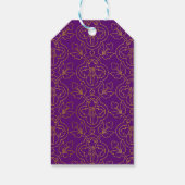 紫と金ゴールドのメッセージカード ギフトタグ (裏面)
