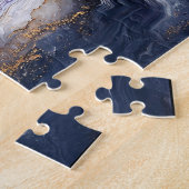 紫と金ゴールドのレイヤード ジグソーパズル (側面)